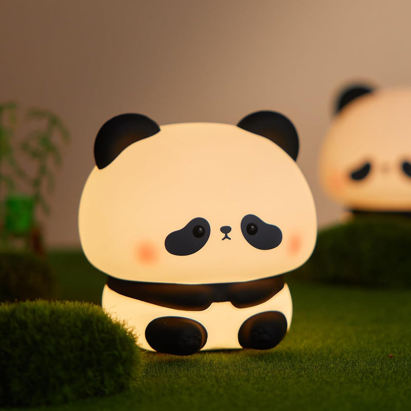 Capybara LED Cute Night Light for Kids, Silicone Rechargeable Night Light - 3 Level Dimmable Bedside Touch Lamp,Nightlight for Room Decor, Cute Gifts Stuff for Boys Girls Baby Children - Panda 02