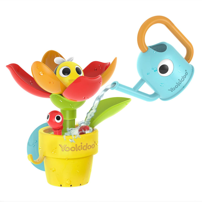 YOOKIDOO 40221 – Baby Bath Toy Garden Theme – Bath and Shower Game – Watering Can, Flower, Water Game – Baby Gift from 18 Months