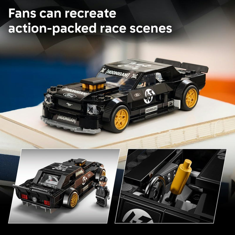 Speed Champions Ken Block's '65 Ford Mustang Hoonicorn V1 Muscle Car Toy - Model Kit w/Collectible Minifigure - Kids' Room Decor - STEM Gift for 9+ Year Old Boys & Fans - 77262