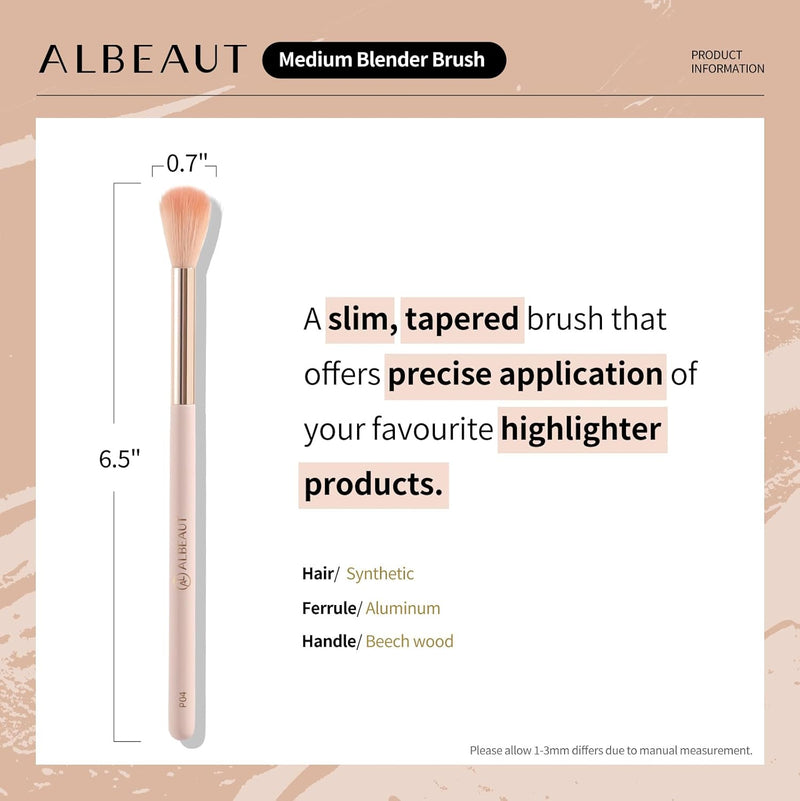 ALBEAUT Liquid Blush Brush Angled for Cheek Makeup,Cream Foundation Contour Bronzer highlight Blending, Angled Face Makeup Tool (Multitask Face Brush)