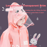 Kids Reusable Rain Poncho & Raincoat - Waterproof Cartoon Rainwear for Boys & Girls (Toddler to L Size), Packable Outdoor Gear with Schoolbag-Friendly Design, Lightweight Hooded Rain Jacket