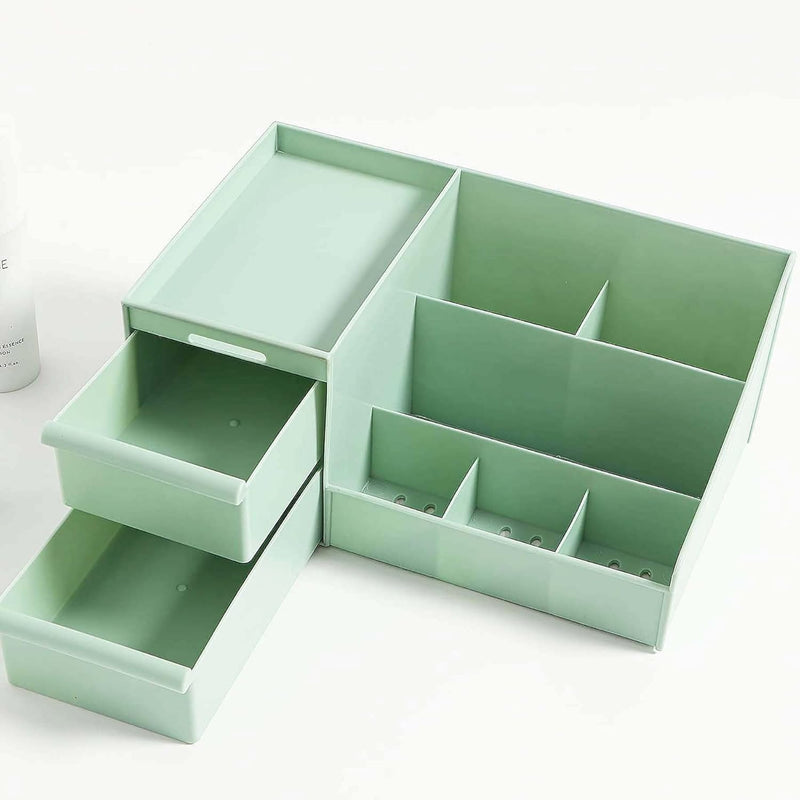 ALOXE Cosmetic Organizer Box Drawers Storage Plastic Stationary Box | Make Up Organiser For Women