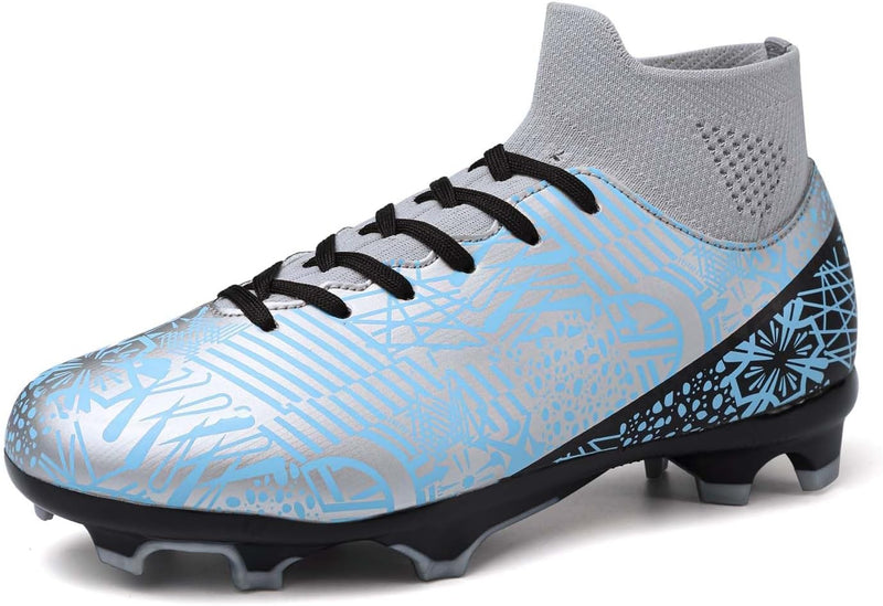 Kids Soccer Cleats Boys Girls Football Cleats Turf Soccer Shoes AG/FG - Blue-grayag