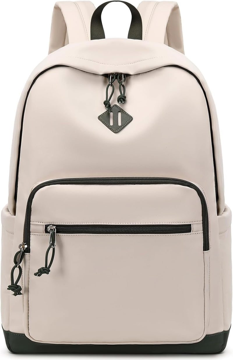 Mygreen Backpack, School Backpack travel Laptop Backpack, Students College Backpack Bookbag for Girls Boys Teen Women -Beige