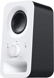 Logitech Z150 Compact Multimedia Stereo Speakers, EU Plug, 3.5mm Audio Input, Integrated Controls, Headphone Jack, Computer/Smartphone/Tablet/Music Player - Snow White - - white