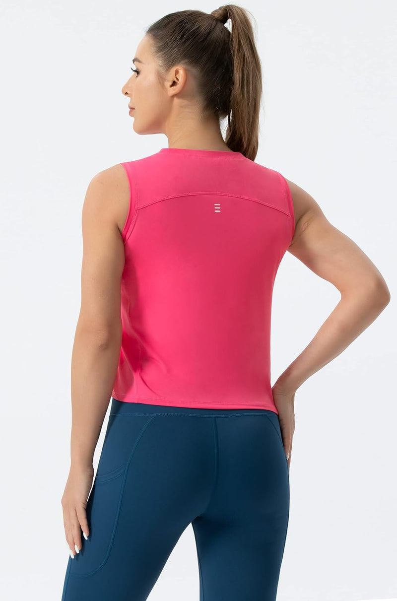 THE GYM PEOPLE Ice Silk Workout Tops for Women Quick Dry Muscle Gym Running Shirts Sleeveles