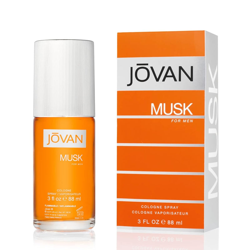 Jovan Musk Eau de Cologne Spray, Sexy Cologne for Men, Vegan Formula, 88ml