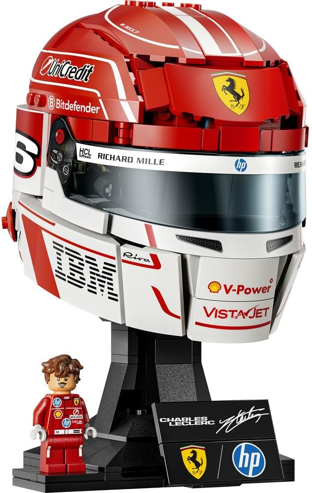 Editions Scuderia Ferrari HP Charles Leclerc Helmet - F1 Merchandise - Display Model Kit w/Collectible Minifigure - Gift for 14+ Year Old Boys & Adult Motorsport Fans - 43014 – image 9