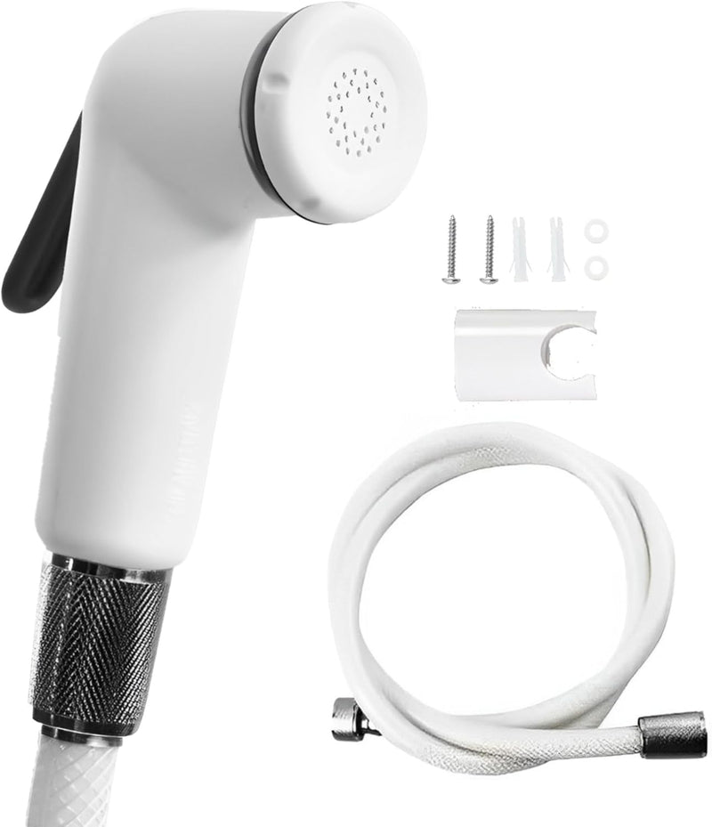 JUNARIS Handheld Bidet Sprayer Set for Toilet - شطاف تواليت Stainless Steel Shattaf with Premium Hose for Bathroom and Washroom | Chrome Shattaf Set Stainless Steel Hose (Classic)