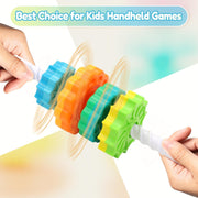 Baby Spinning Stacking Toys, 1-3 Rainbow Ring Stacker Montessori Toys for Babies, Sensory Toys for Toddlers, Christmas and Birthday Gifts Suitable for Boys and Girls