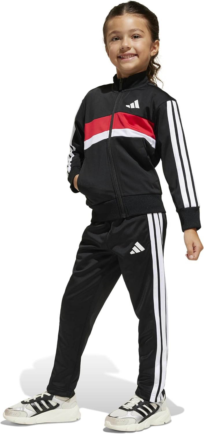 adidas Unisex Kids Seasonal Essentials Tiberio 3 Stripes Tricot Tracksuit TRACKSUIT