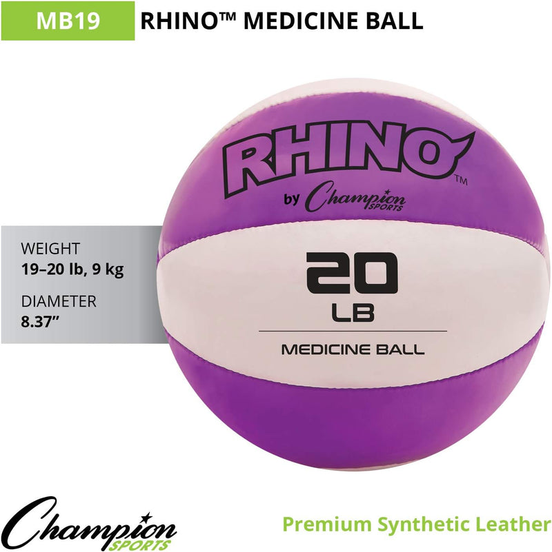 Champion Sports Exercise Medicine Balls, Leather with No-Slip Grip - Weighted Med Ball Set for Weight Training, Stability, Plyometrics, Cross Training, Core Strength - Multiple Styles