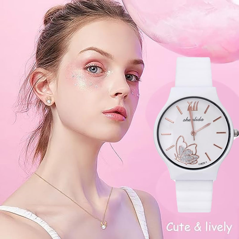 Kids Watchs for Girls Cute Cartoon Wrist Watch Gift Sport Girls Watch Outdoor Pink Watch Ideal Gift for Toddlers Children Learning Time