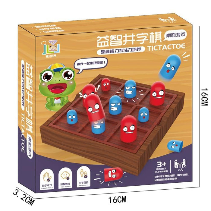 AM ANNA Board Game, Tic Tac Toe Game Children's Educational Puzzle Game Toys, Parent-child Early Education and Leisure and Entertainment Family Interactive Board Game Classic Board Game