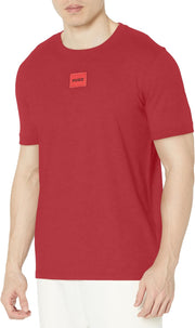 mens Ribbed Crew Neck Regular Fit Center Logo T-shirt T-Shirt - Cabernet Red