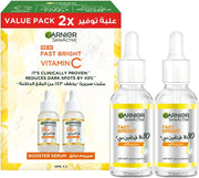 Garnier Skinactive Fast Bright 30x Vitamin C+ Serum 30 ml - 30 ml Twin Pack Fast Bright Serum