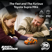 Speed Champions The Fast and The Furious Toyota Supra MK4 Car Toy - Model Kit w/Bryan O'Conner Minifigure - STEM Gift for 10+ Year Old Boys & Teenage Movie Fans - 77260
