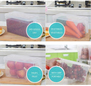 In-House Food Storage Boxes With Lids Freezer Safe Volwco 3 Pcs 4.7L Large Plastic Kitchen Refrigerator Stackable Food Fruit Storage Containers With Handle(Assorted Colours), Na-37746