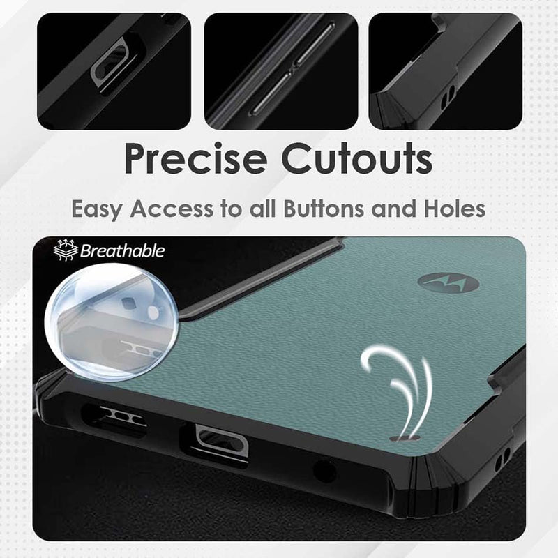 Zubitech Motorola G75 Shockproof Crystal Clear Back Cover Case for Moto G75 | 360 Degree Protection | Protective Design | Transparent Back PC & TPU | Black Bumper for Moto G75