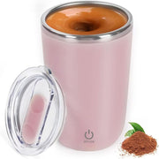 Electric Stirring Mug, Rechargeable Auto Magnetic Mug Self Stirring Coffee Mug Home Office Stirring Cup, Suitable for Coffee, Milk, Cocoa (Green) - Pink