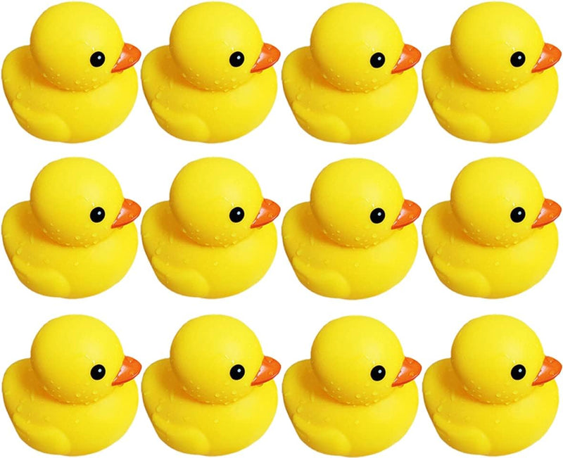 AIYUENCICI Bath Duck Toys 12 PCS Yellow Rubber Ducks Squeak & Float Ducky Baby Shower Pool Toy for Toddlers Kids Boys Girls
