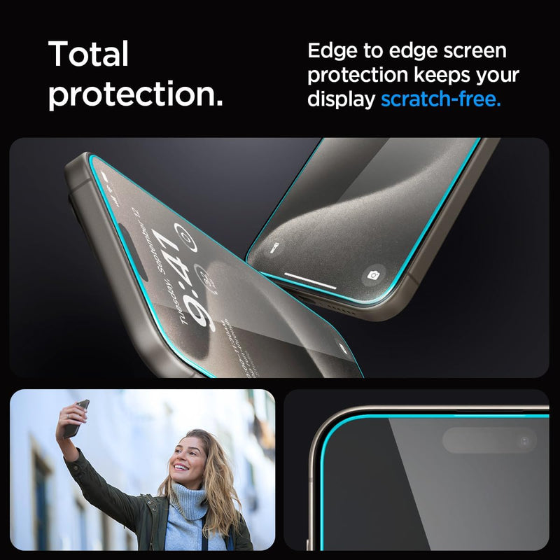 GLAStR EZ FIT Designed for iPhone 15 Pro MAX Screen Protector (2023) Premium Tempered Glass - Case Friendly with Sensor Protection 2 PACK