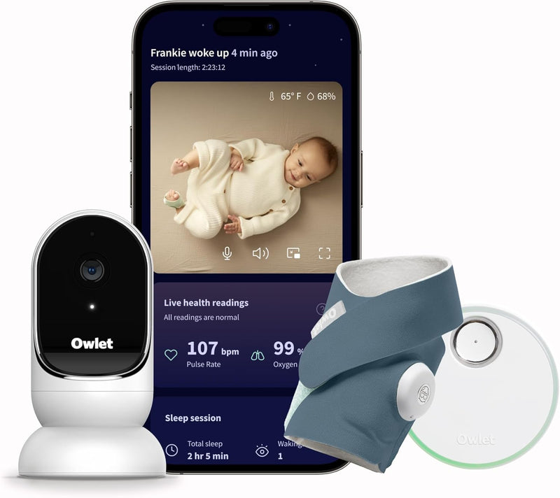Owlet® Dream Duo Smart Baby Monitor: FDA-Cleared Dream Sock® Plus Owlet Cam - Tracks & Notifies for Pulse Rate & Oxygen While Viewing Baby in 1080p HD WiFi Video