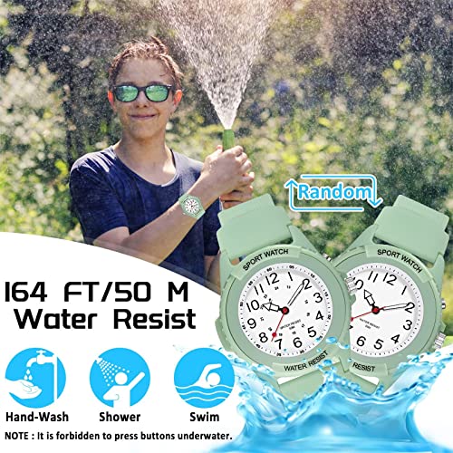 Kids Analog Watch for Boys Girls, Waterproof Time Teaching Watch with Night Light, Easy to Read and Learning Time for Children 6-18