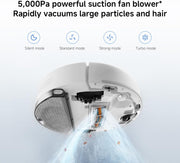 Xiaomi Robot Vacuum S40C, 2-in-1 Vacuum and Mop, 5000Pa Suction, Smart LDS Navigation, Auto Recharge, High-capacity Dustbin & Water Tank, App Remote Control, Works on Low Pile Carpets & Hard Floors - Standard