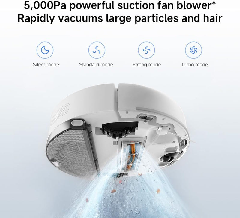 Xiaomi Robot Vacuum S40C, 2-in-1 Vacuum and Mop, 5000Pa Suction, Smart LDS Navigation, Auto Recharge, High-capacity Dustbin & Water Tank, App Remote Control, Works on Low Pile Carpets & Hard Floors - Standard