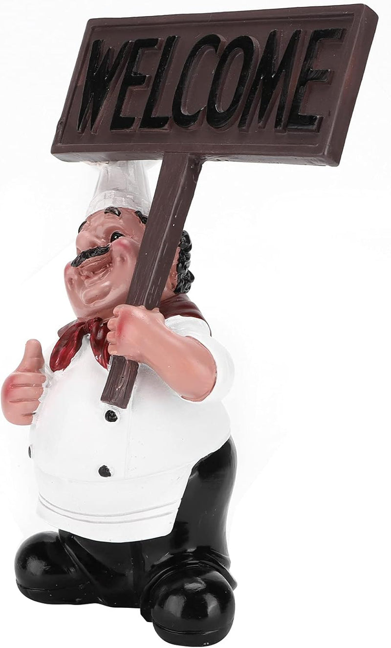 BTER Chef Sculpture Decoration, Home Kitchen Decor Figurines, Fat Chef Decorative Decor for Restaurant
