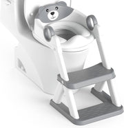 Potty Training Seat, Upgrade Toddler Toilet Seat for Kids Boys Girls, 2 in 1 Potty Training Toilet, Splash Guard Anti-Slip Pad Step Stool - Grey