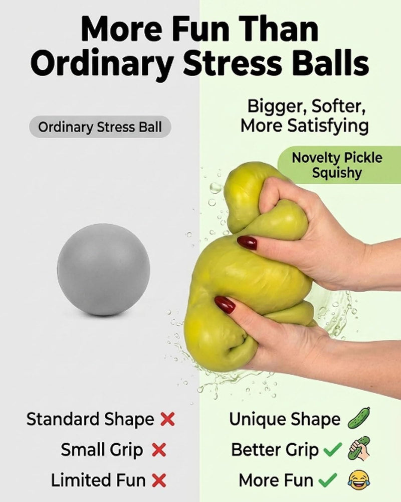 SLEEPHEAD11in Pickle Squishy, Jumbo Squishy Pickle Giant Big Realistic Pickle Moldable Soft Squishys Slow Rising Stress Ball for Anxiety Stress Party Favor for Adults