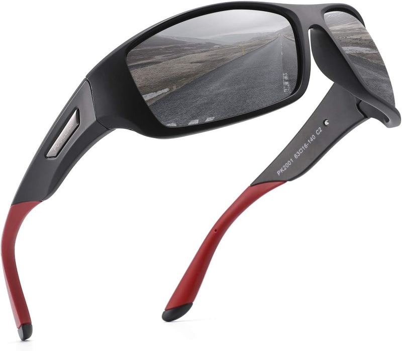 PUKCLAR Sunglasses for Men Women Polarized Sports Running Cycling Fishing Driving Golf TR90 Frame