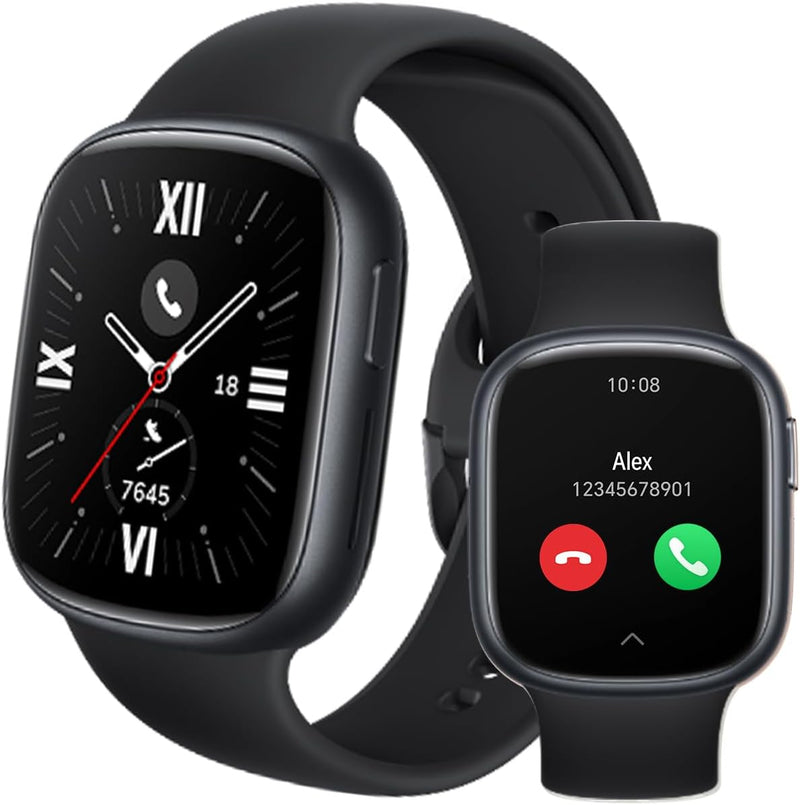 HONOR WATCH 4 SmartWatch, Bluetooth Calling, 1.75 inch AMOLED, GPS, 14 Days Standy, Spo2, Heart Rate and Stress Monitor, 5ATM, Compatible with Android and iOS, Black