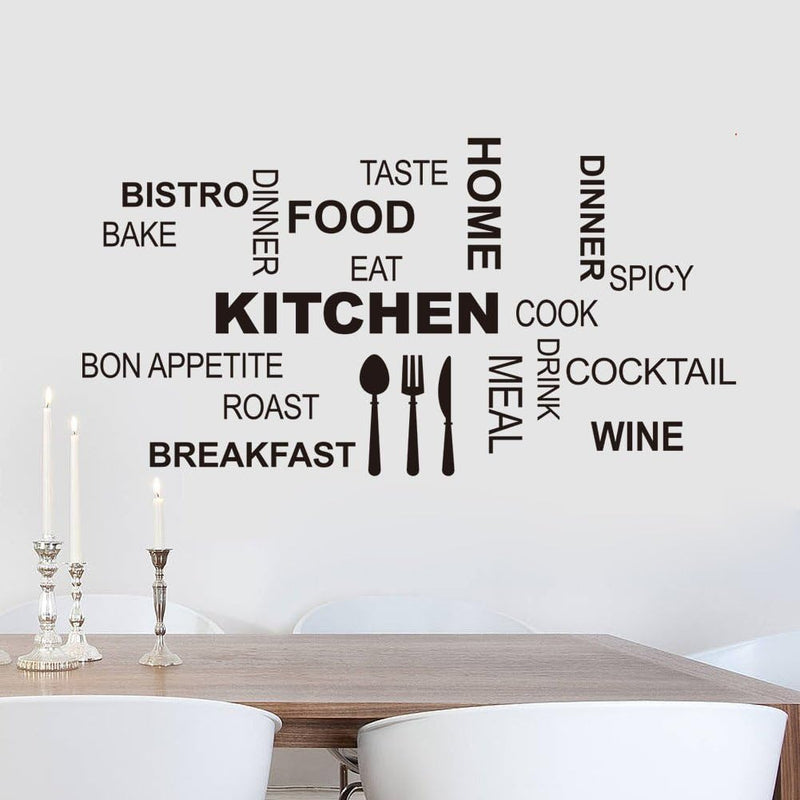 Modern Cook Letter Quotes Removable Vinyl Wall Stickers Decal Art Home Decor For Kitchen
