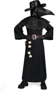 Spooktacular Creations Black Plague Doctor Costume Set, Halloween Costume with Beak Mask, Dr Outfit