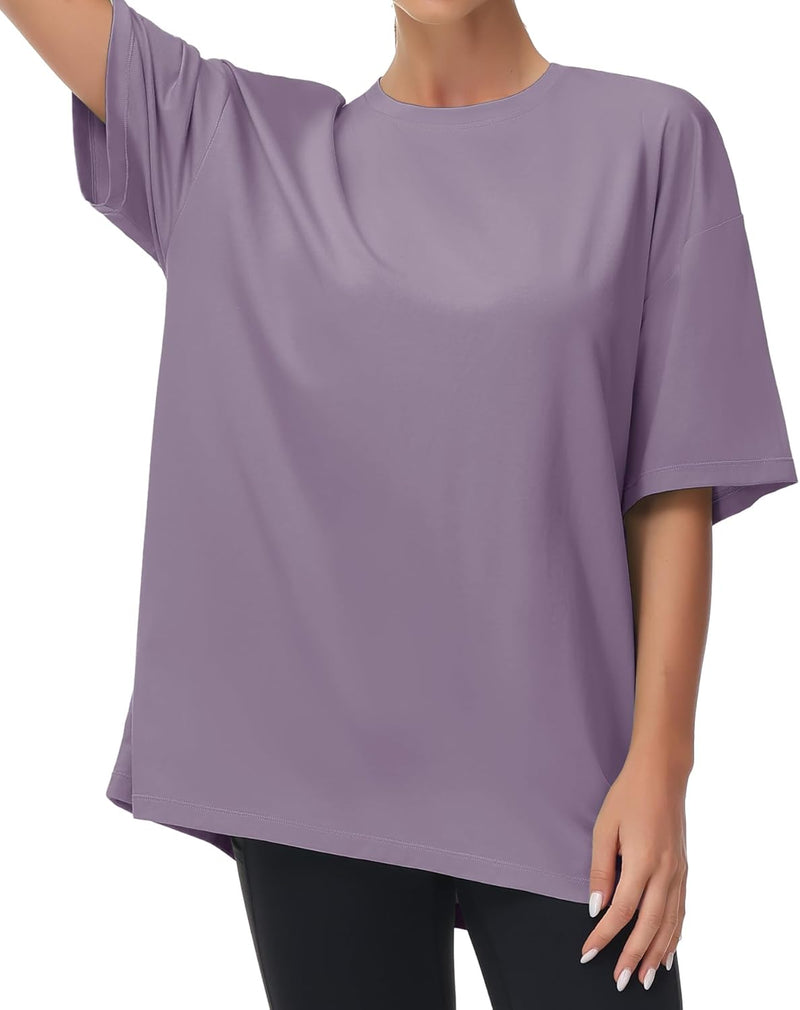 THE GYM PEOPLE Women's Casual Oversized T-Shirts Summer Crewneck Short Sleeve Workout Basic Tee Tops