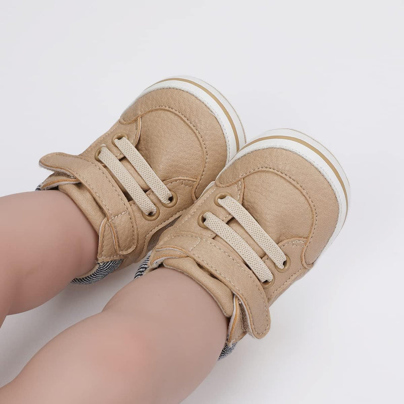 E-FAK Baby Shoes Boys Girls Infant Sneakers Non-Slip Rubber Sole Toddler Crib First Walker Shoes