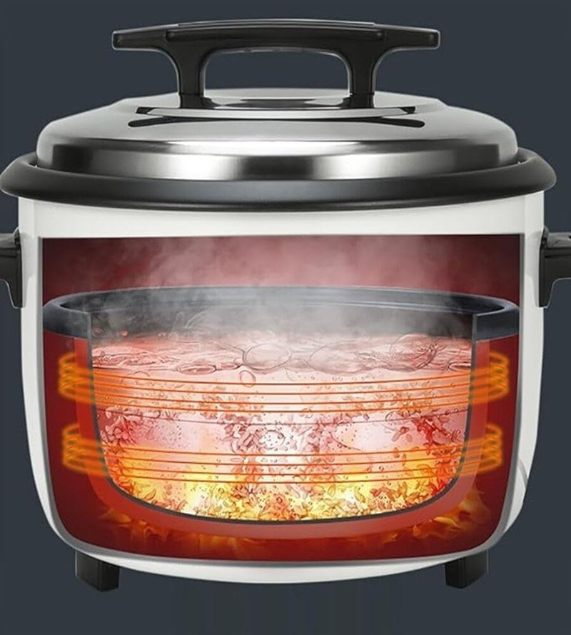 showkah® SC-1600 10L Commercial Rice Cooker – Heavy-Duty Non-Stick Pot with Stainless Steel Basket & Lid, 1600W, Cook/Warm Modes, 100+ Servings for Restaurants, Catering & Events