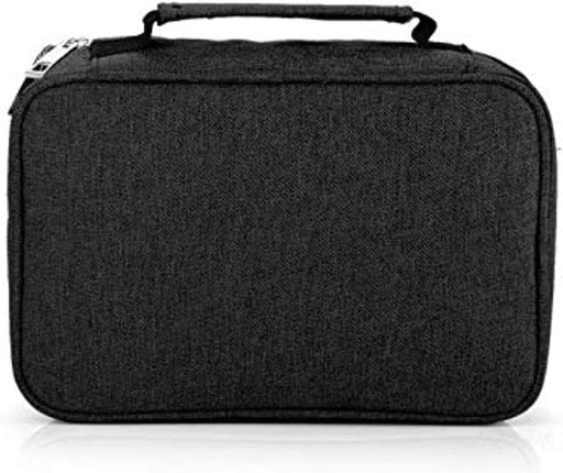 High Capacity Zipper Pens Pencil Case Multi-functional Multi-layer Stationery Pencil Pouch 72 Slots With Handle Strap - Black