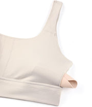 CRZ YOGA Womens Butterluxe U Back Sports Bra - Scoop Neck Padded Low Impact Workout Yoga Bra with Built in Bra