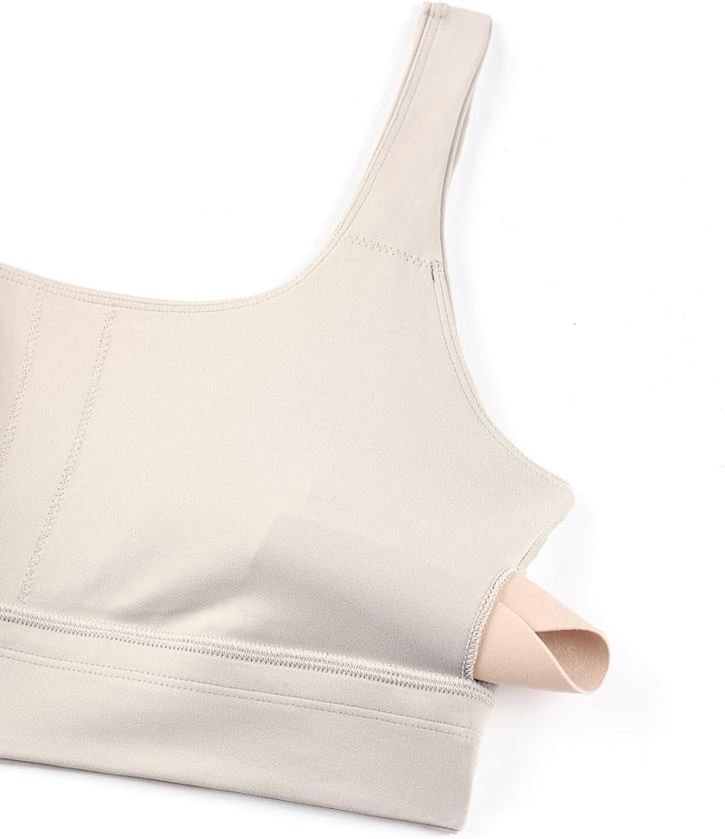 CRZ YOGA Womens Butterluxe U Back Sports Bra - Scoop Neck Padded Low Impact Workout Yoga Bra with Built in Bra
