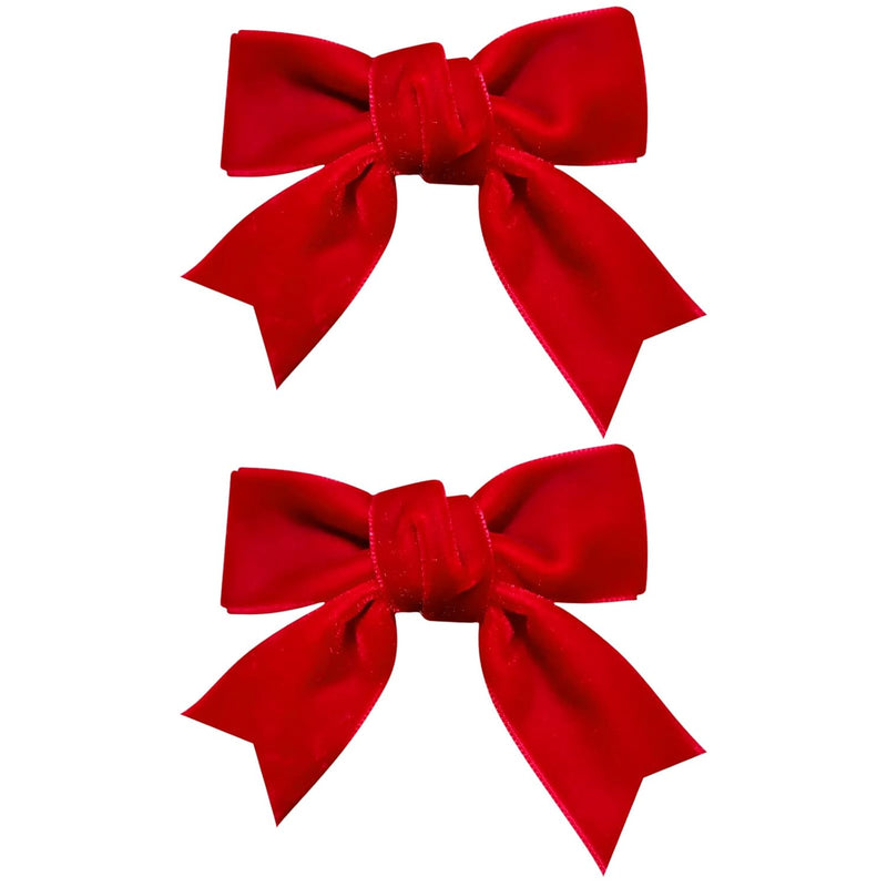 KCHIES Red Velvet Ribbon Bow Hair Clip Valentines Handmade Cute Alligator Barrettes Bowknot Hair Accessory Small for Little Teen Toddler Baby Girls Kids Women Xmas Gift