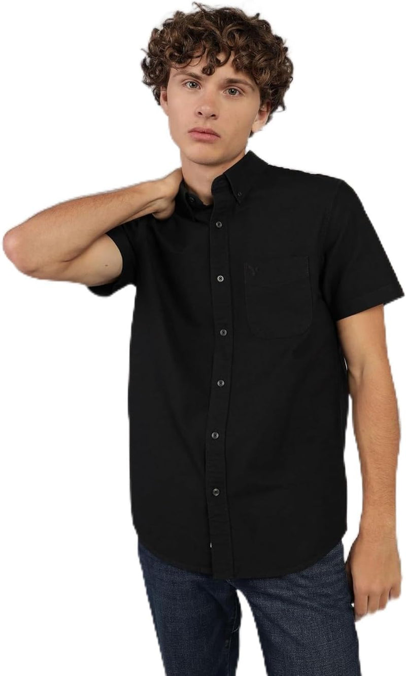 Mens Poolside Button-Up Shirt Modern - Black