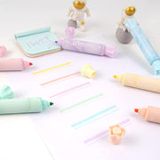 Candy Shape Highlighters, Chisel Tip, Water-Based, Quick-Drying, Smooth Writing 6 Macaron Colors
