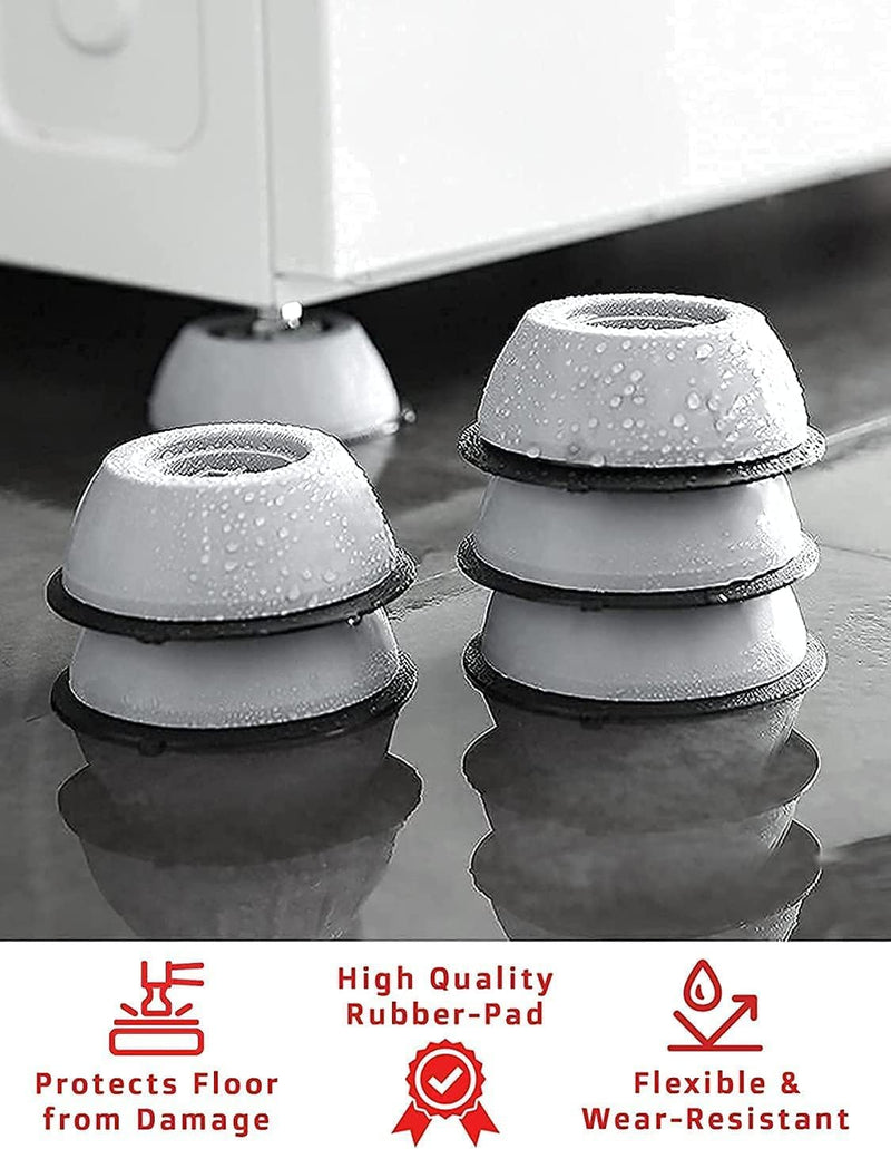 Washer Dryer Anti Vibration Pads with Suction Cup Feet, Fridge Washing Machine Leveling Feet