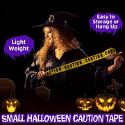 Tiokkss Halloween Caution Tape - Black and Yellow Hazard Warning Adhesive Barricade Tape for Outdoor Decorations and Zombie Party Props