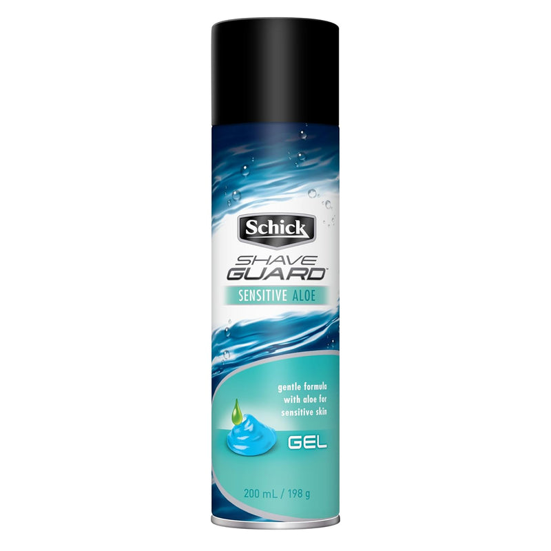 Schick Shave Guard Sensitive Skin Shaving Gel- With Aloe Vera-Gentle Formula-Soothing Shave With No Irritation-Gentle Razor Glide-Hydrates, Protects And Refreshes Skin-200Ml