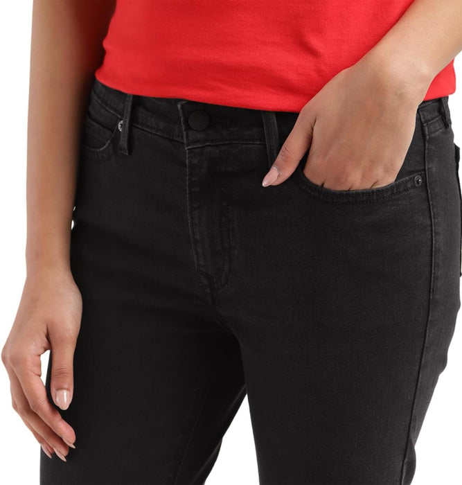 Levi's A7090-0001 Women's Mid Rise 711 Skinny Jeans, Ebony Black Size 26W/28L